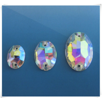 2014 Fashion Oval Ab Glass Stone for Sewing Cloth